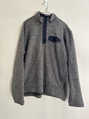 Eddie Bauer Gray Quarter-Snap Sweater men’s size large